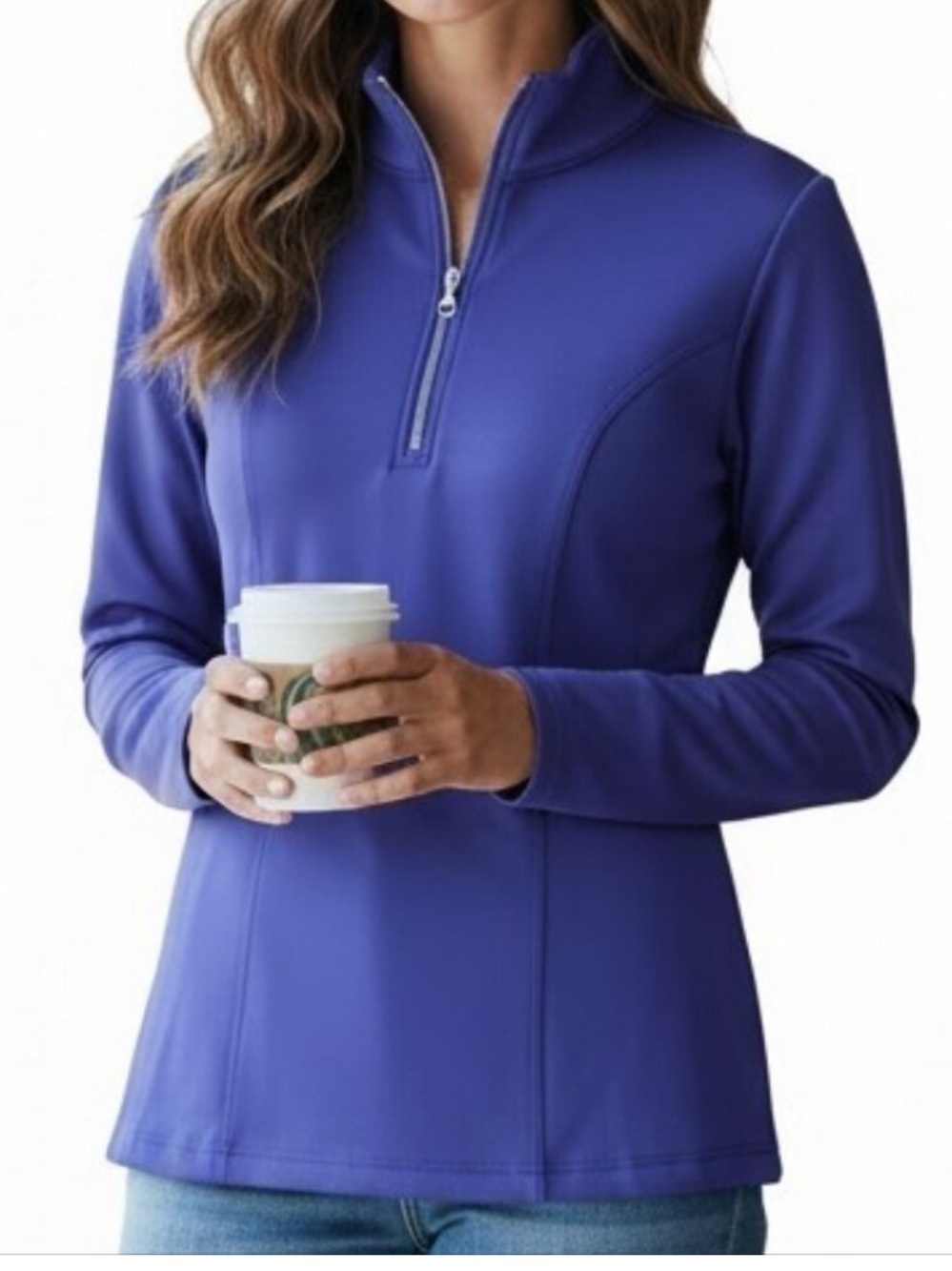 NILS Women's Purple Fleece 1/4 Zip Pullover Sweatshirt Size L